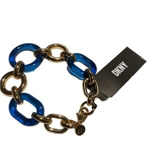 DKNY Large Link Chain Flex Bracelet Two-Tone New With Tag